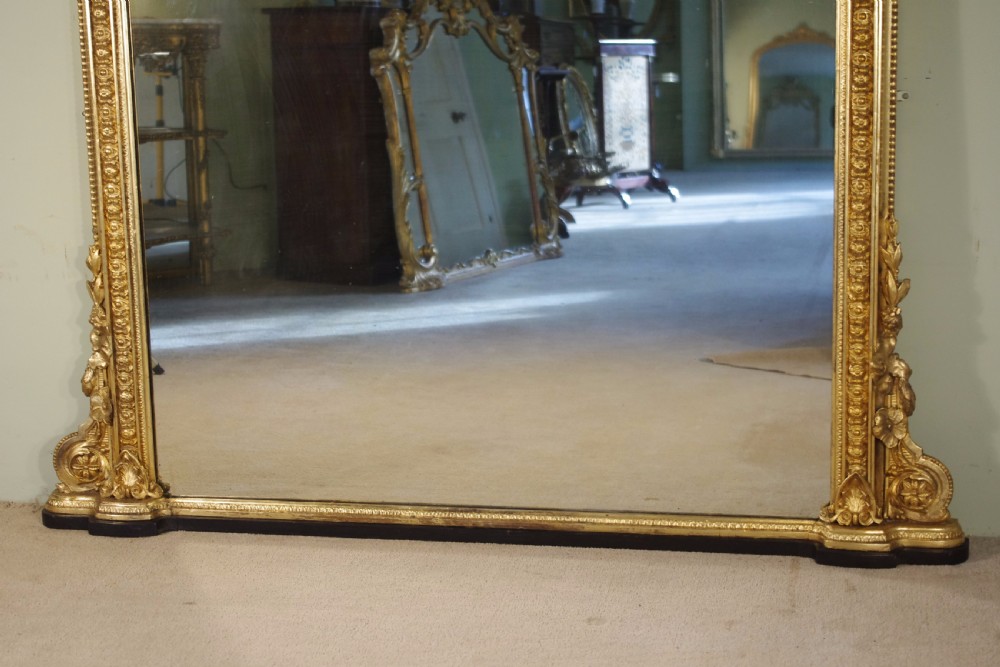 19th Century English Gilt Large Arch Top Overmantle Mirror View III