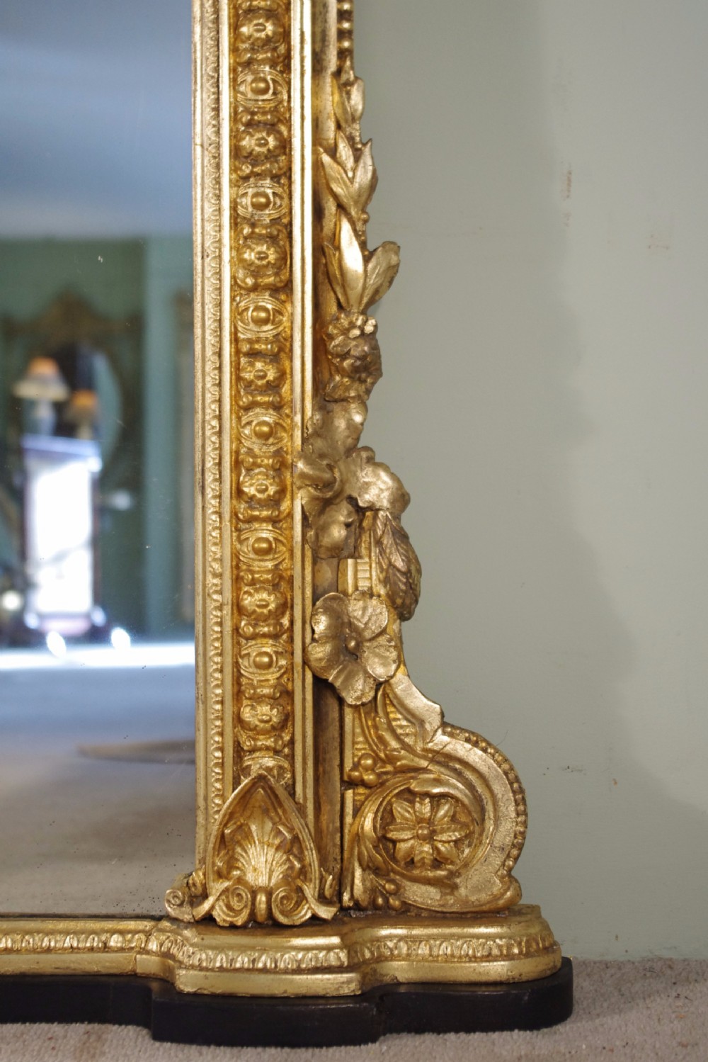 19th Century English Gilt Large Arch Top Overmantle Mirror View X