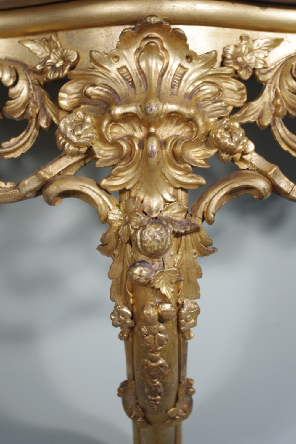 Gilt Console Table with Marble Top View IX