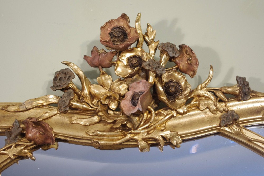 Large French Gilt Art Nouveau Overmantle/Wall Mirror View IV