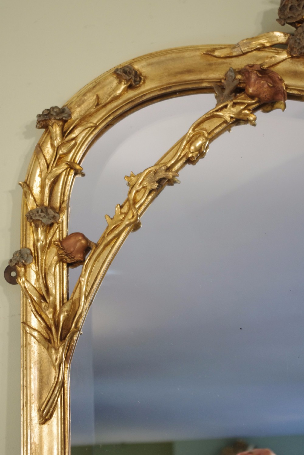 Large French Gilt Art Nouveau Overmantle/Wall Mirror View VII