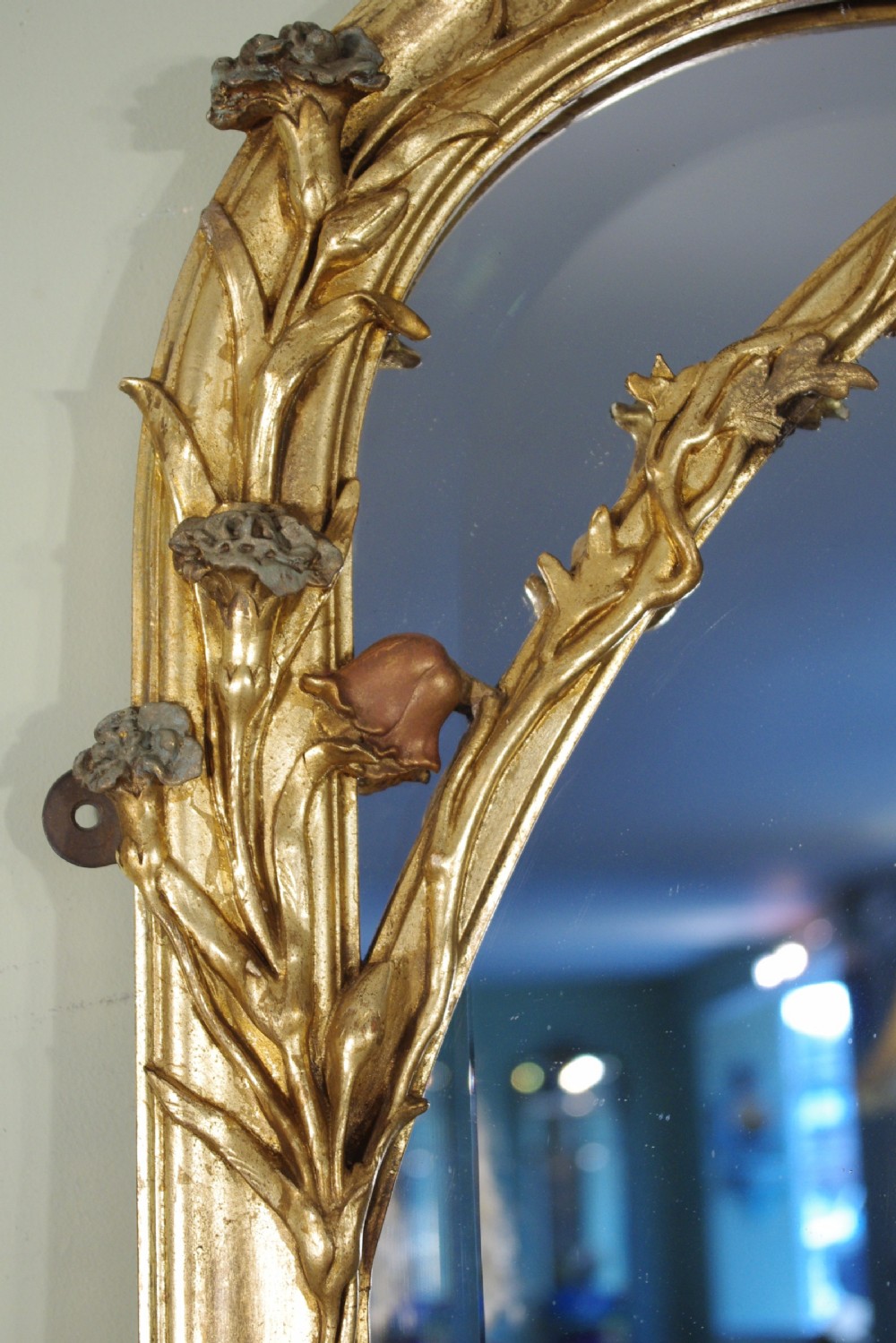 Large French Gilt Art Nouveau Overmantle/Wall Mirror View IX
