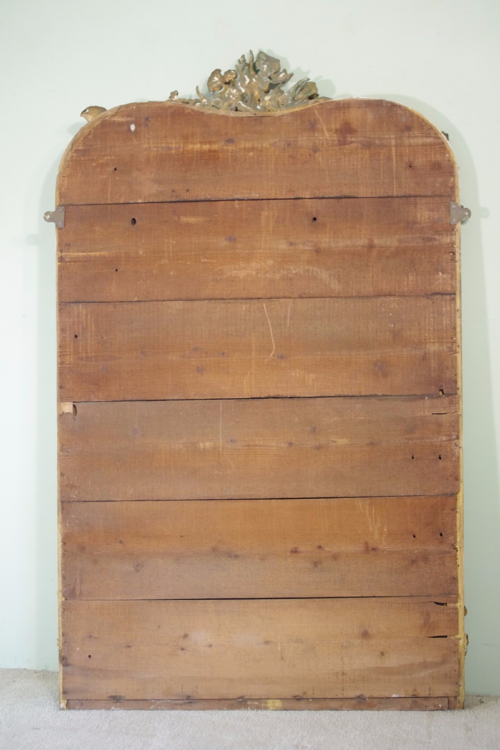 Large French Gilt Art Nouveau Overmantle/Wall Mirror View XVI
