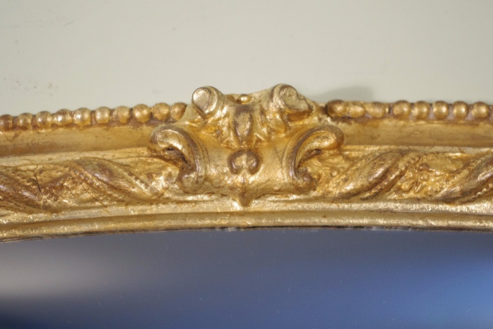 English Gilt Large Arch Top Overmantle Mirror View IV