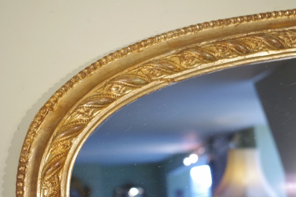 English Gilt Large Arch Top Overmantle Mirror View V