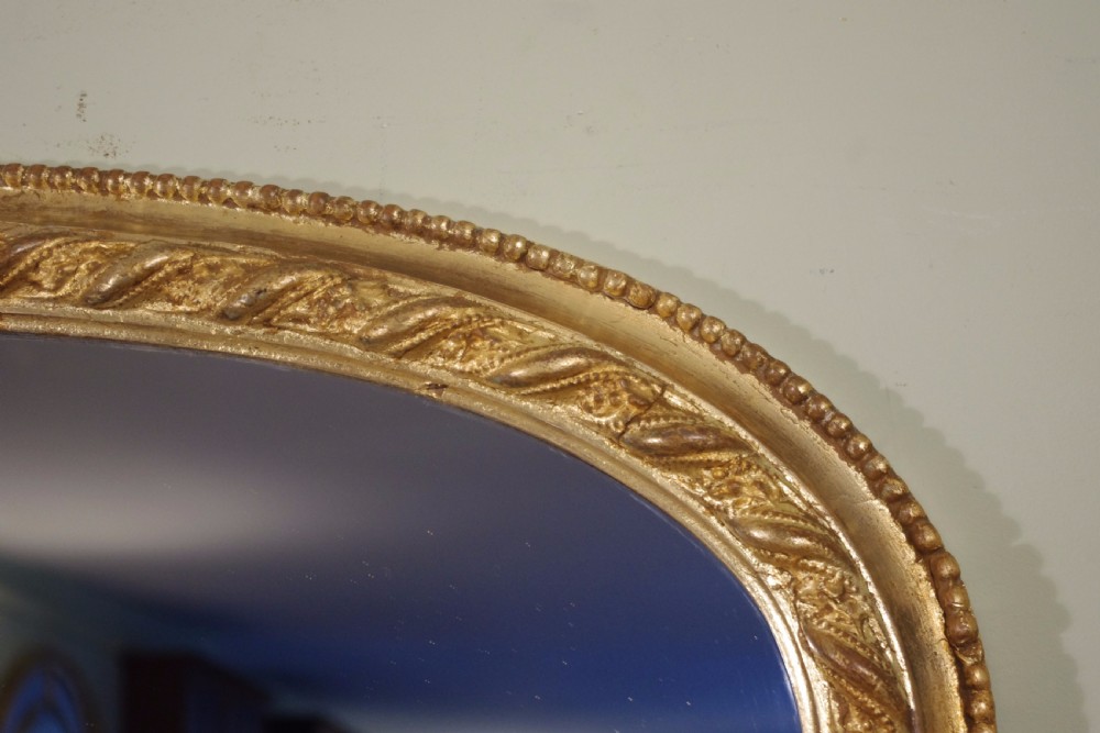 English Gilt Large Arch Top Overmantle Mirror View VII