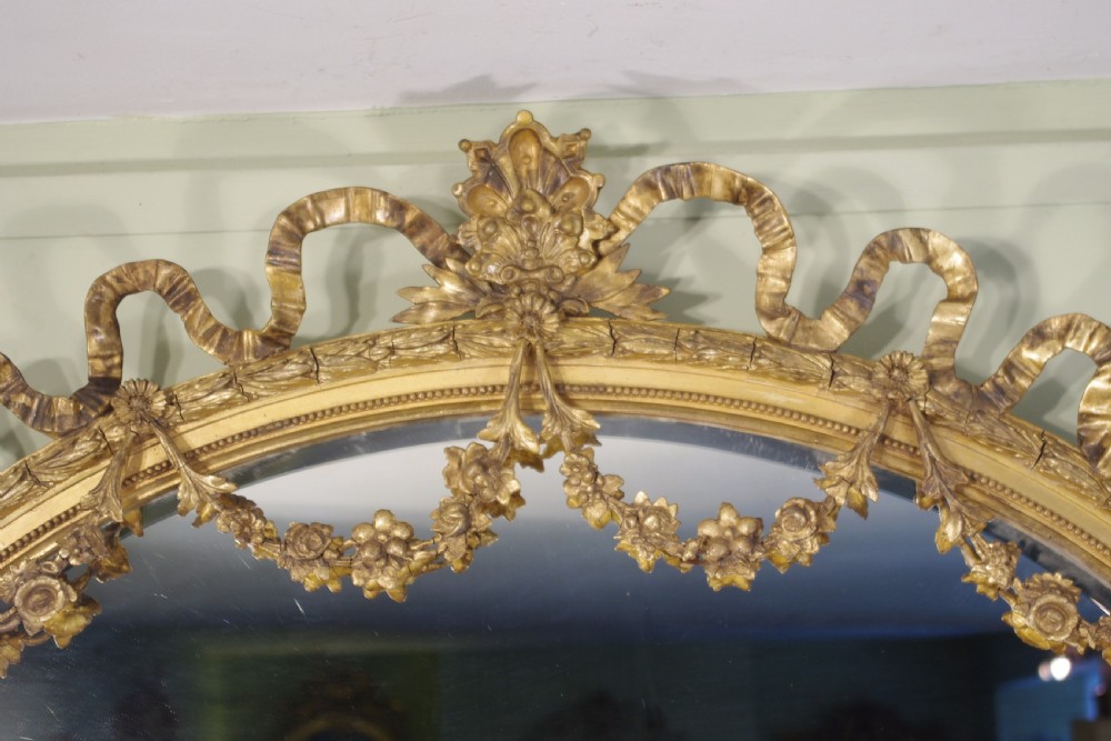 English Gilt Oval Overmantle Mirror View II