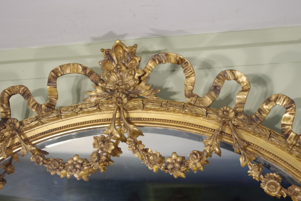 English Gilt Oval Overmantle Mirror View V