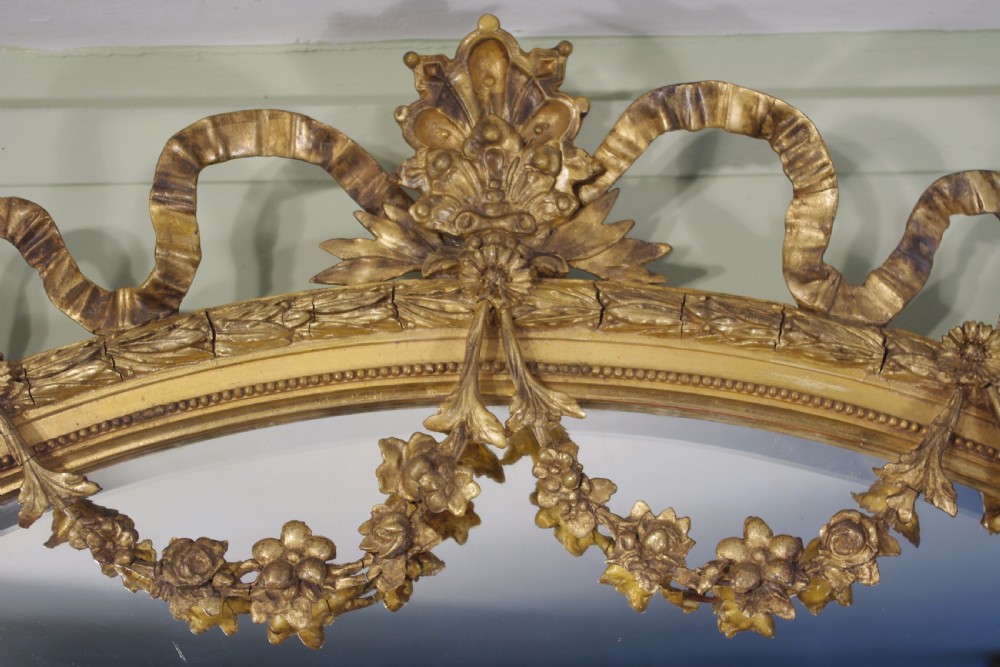 English Gilt Oval Overmantle Mirror View VI