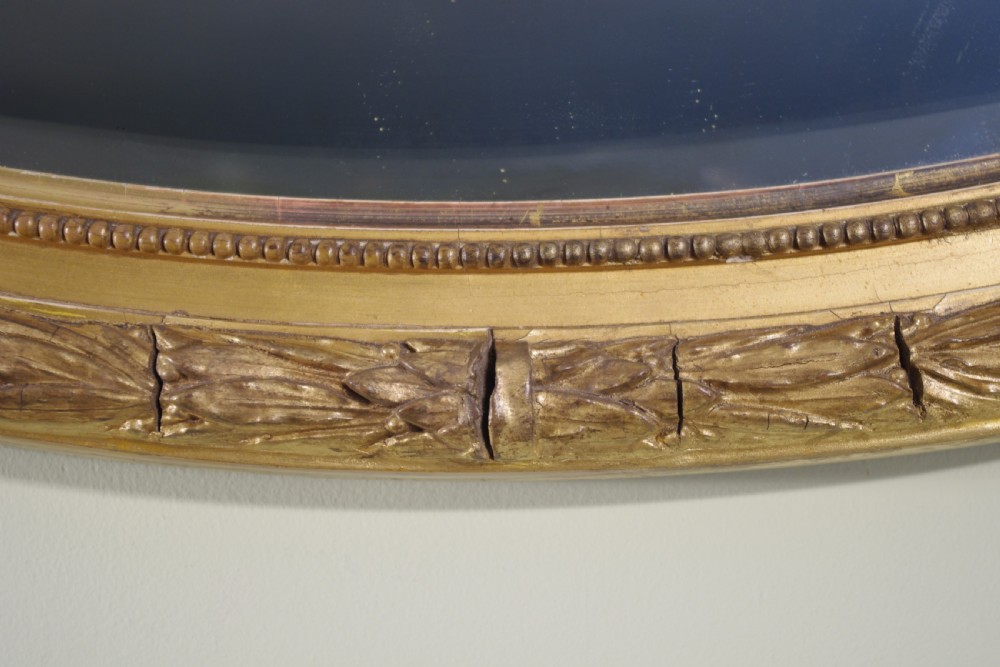 English Gilt Oval Overmantle Mirror View VII