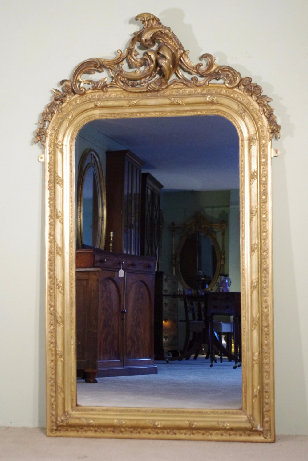 Gilt Arch Top Wall/Overmantle Mirror