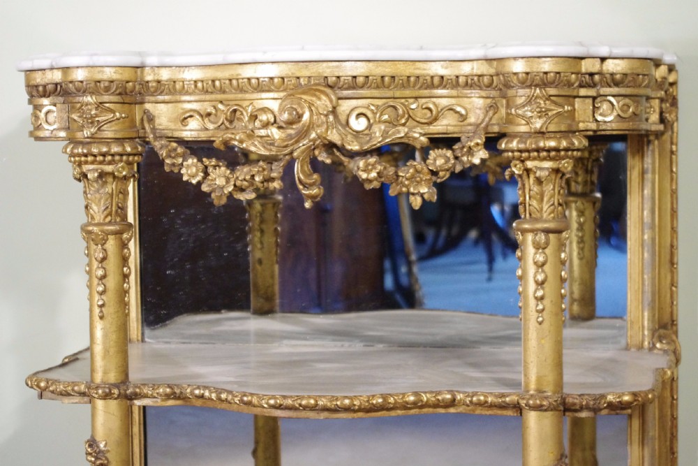 19th Century Gilt Console Table with Marble Top View III