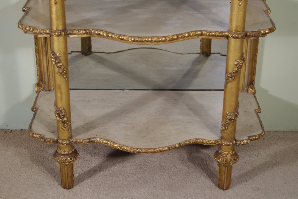 19th Century Gilt Console Table with Marble Top View V