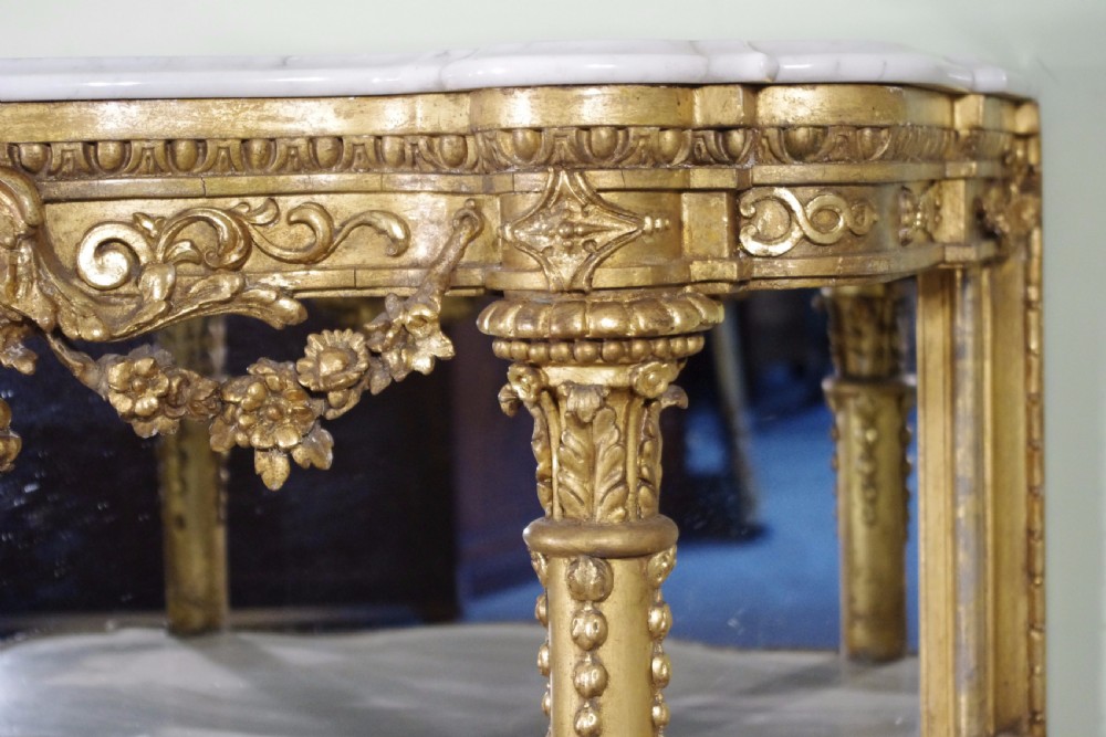 19th Century Gilt Console Table with Marble Top View VII