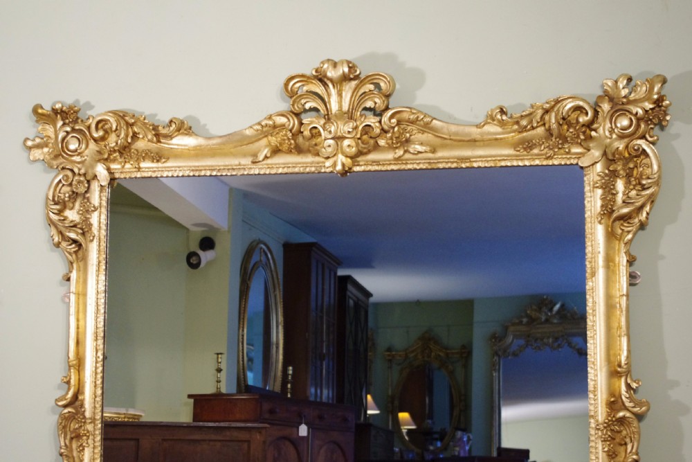 Victorian Gilt Large Overmantle Mirror View II