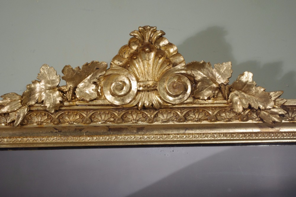 19th Century English Gilt Large Overmantle Mirror  View III