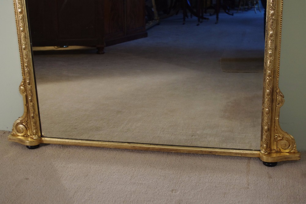19th Century English Gilt Large Overmantle Mirror  View VIII
