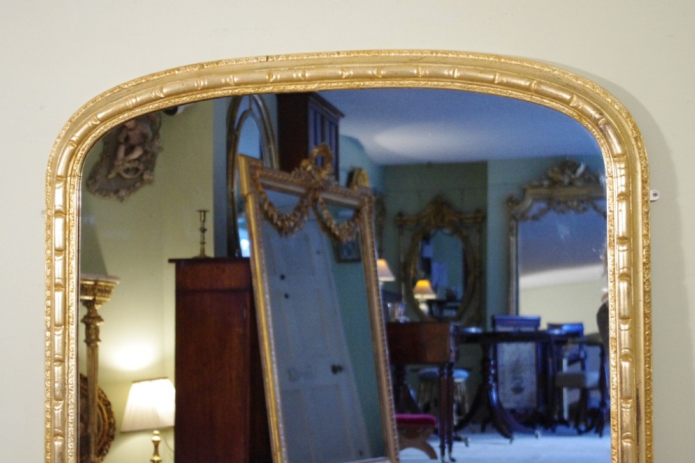Gilt Large Arch Top Overmantle Mirror View III