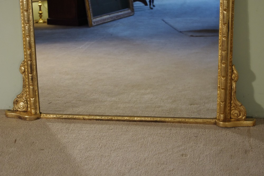 Gilt Large Arch Top Overmantle Mirror View IV
