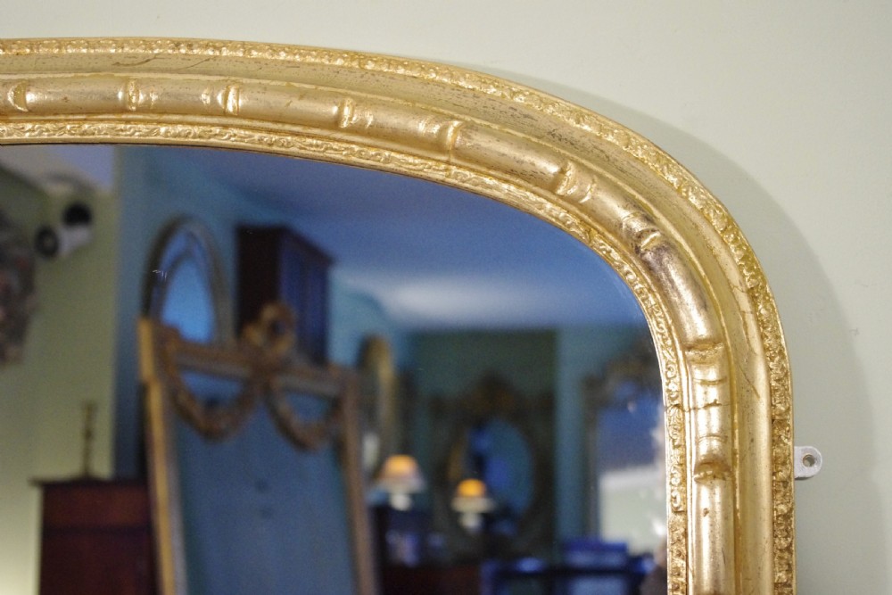 Gilt Large Arch Top Overmantle Mirror View V