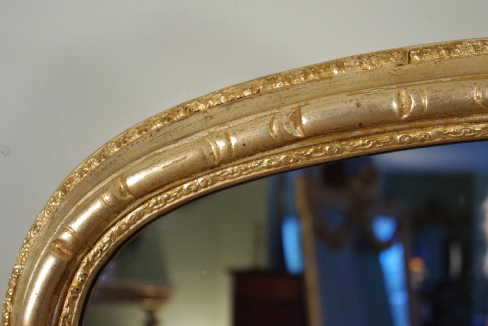 Gilt Large Arch Top Overmantle Mirror View VI