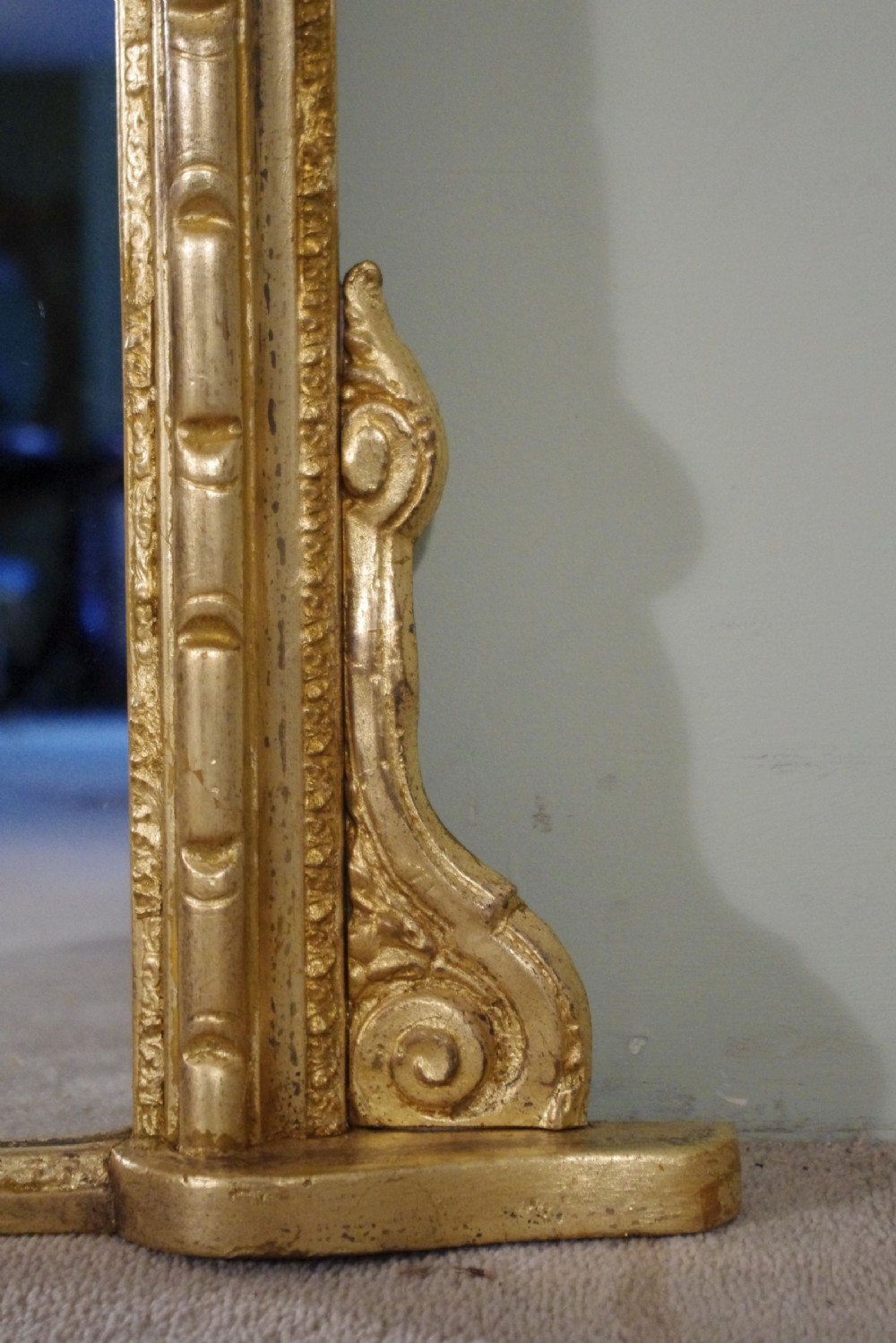 Gilt Large Arch Top Overmantle Mirror View VII