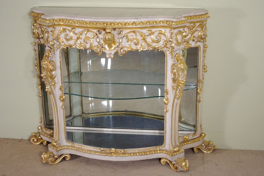 19th Century Painted and Parcel-Gilt Vitrine/Display Cabinet View II