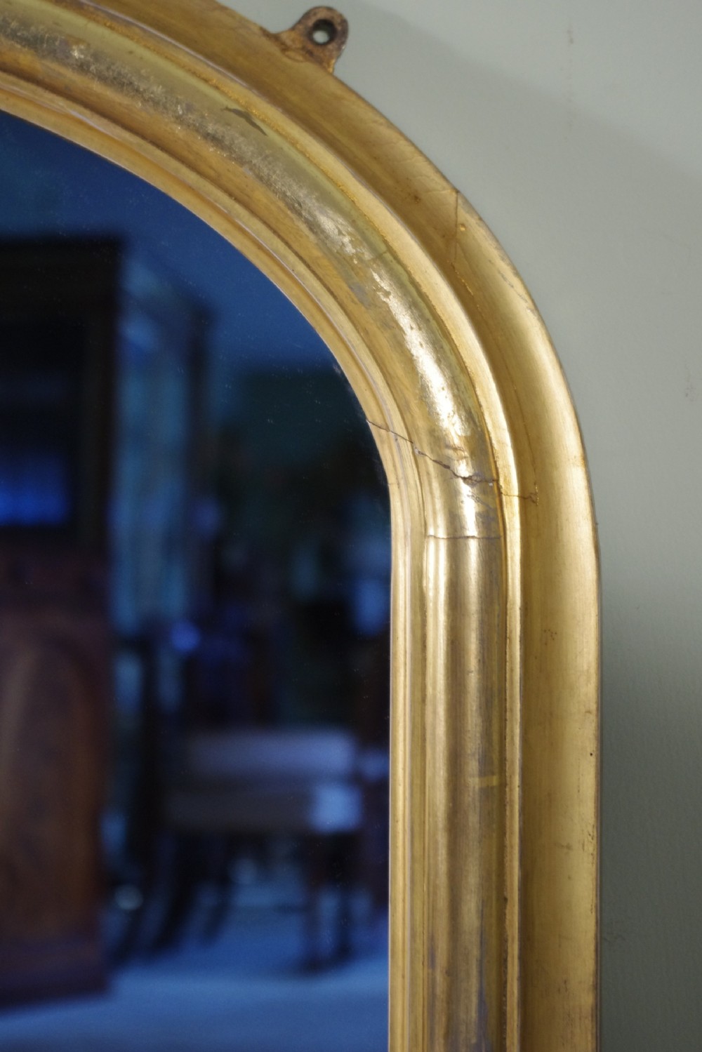19th Century English Gilt Arch Top Overmantle Mirror View II