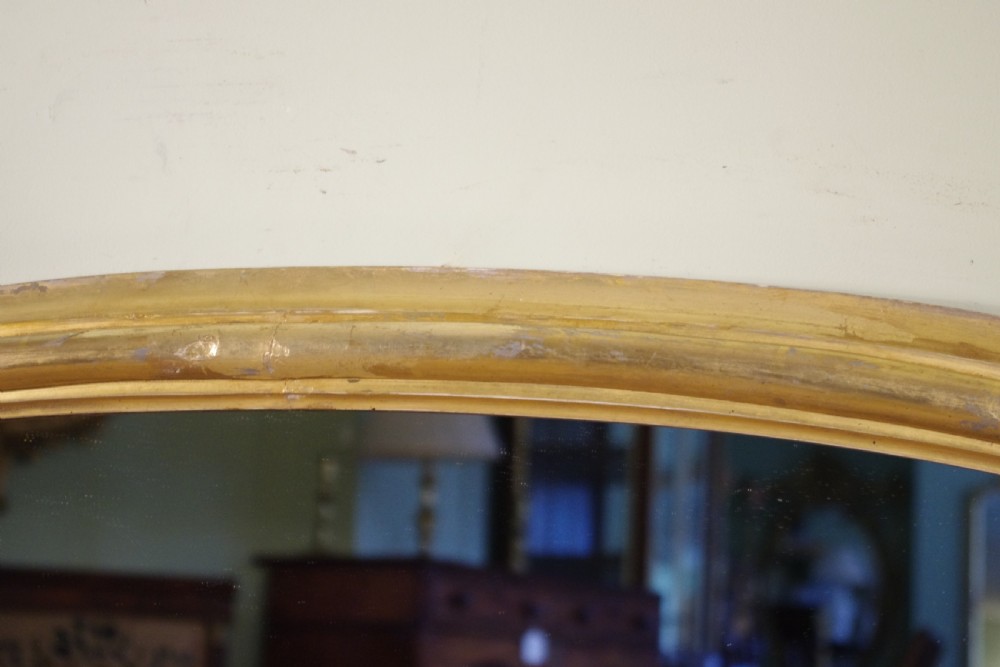 19th Century English Gilt Arch Top Overmantle Mirror View IV