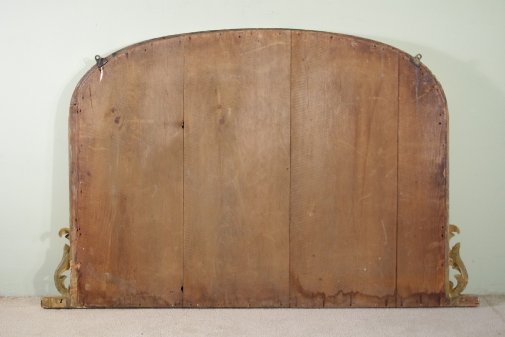 19th Century English Gilt Arch Top Overmantle Mirror View VII