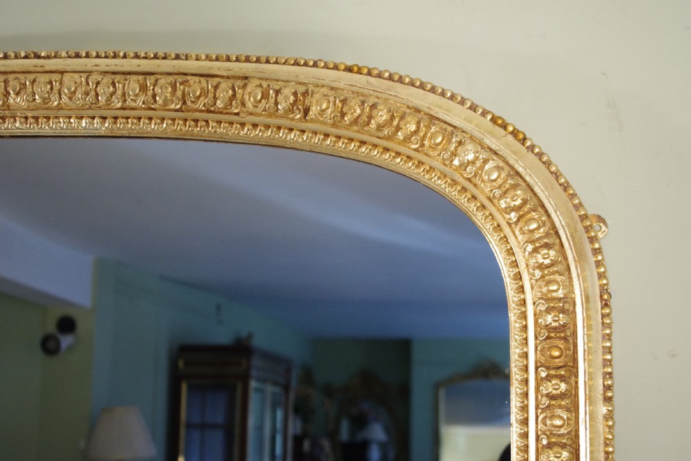 Gilt Large Arch Top Overmantle Mirror View IV