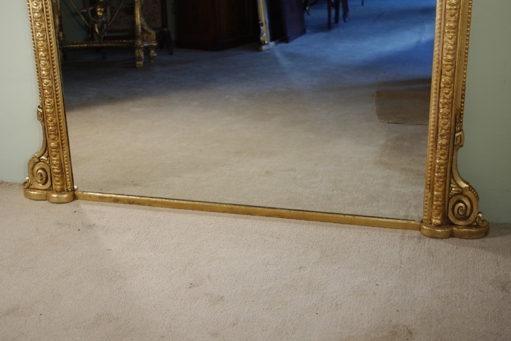 Gilt Large Arch Top Overmantle Mirror View VII