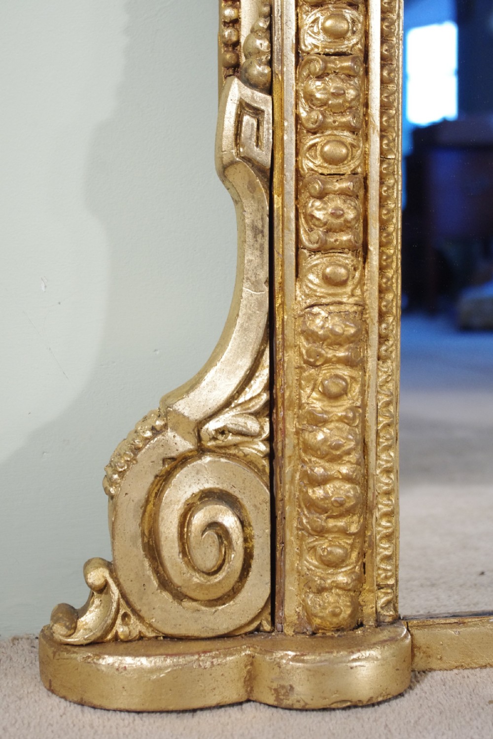 Gilt Large Arch Top Overmantle Mirror View VIII