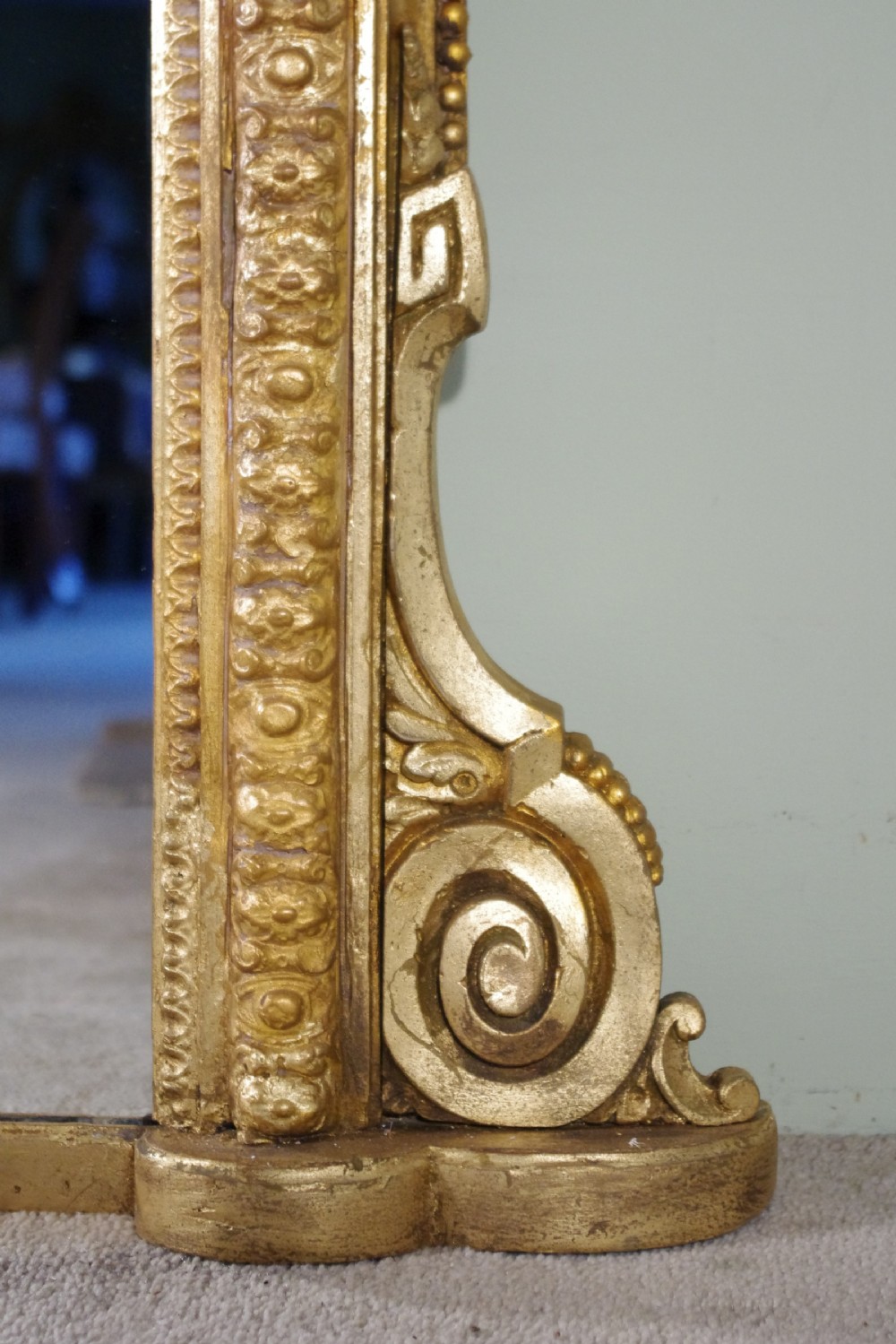 Gilt Large Arch Top Overmantle Mirror View IX