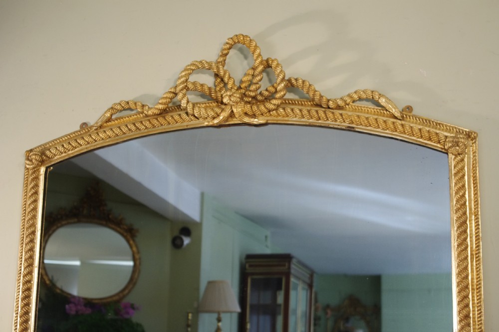 English Victorian Gilt Large 'Rope Twist'  Overmantle Mirror View II