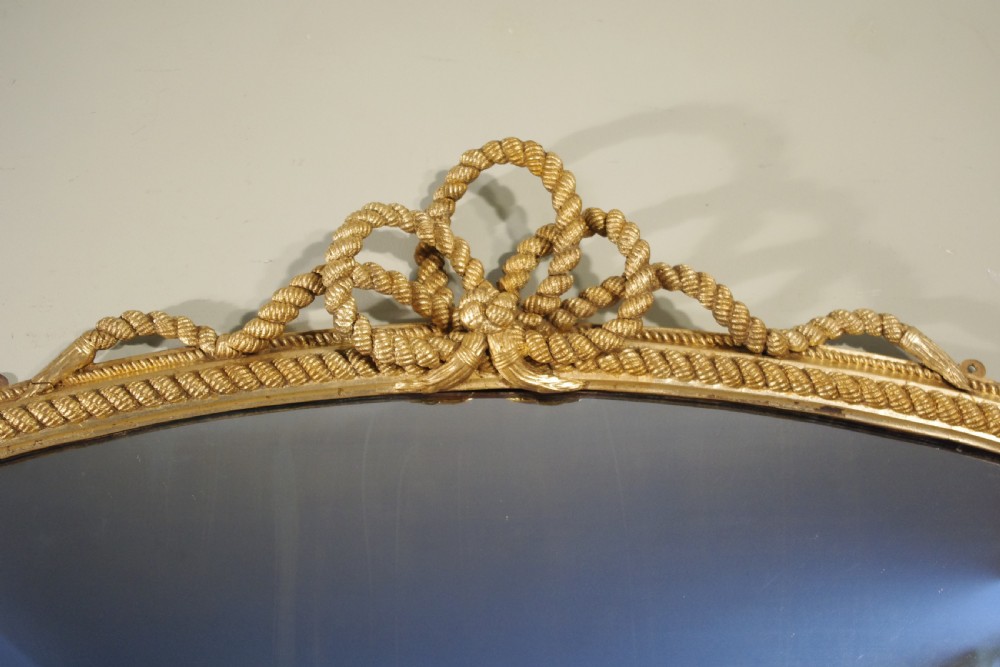English Victorian Gilt Large 'Rope Twist'  Overmantle Mirror View III