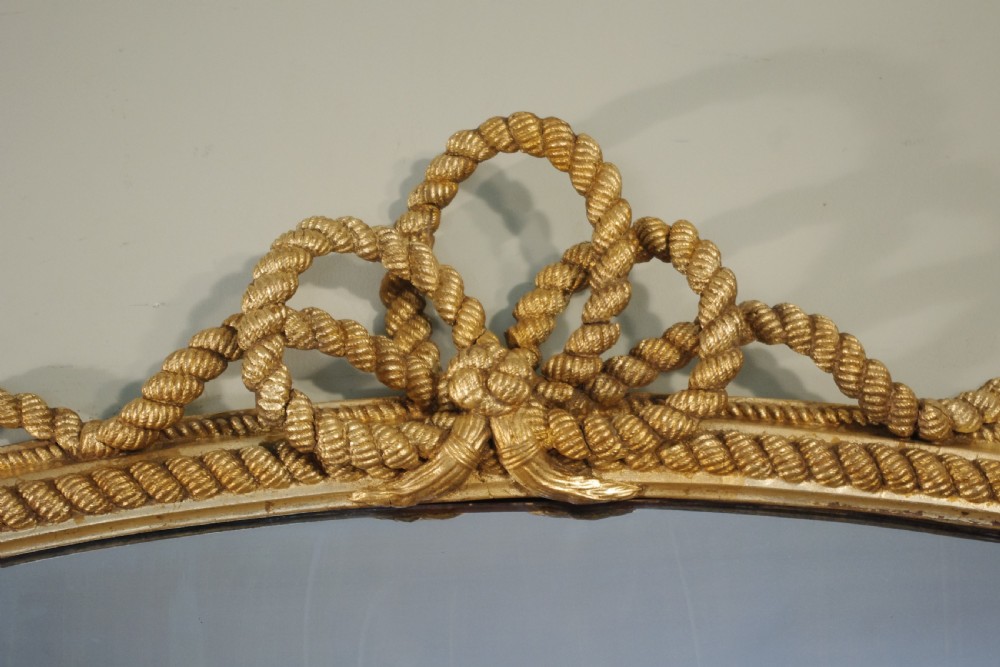 English Victorian Gilt Large 'Rope Twist'  Overmantle Mirror View IV