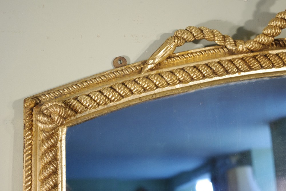 English Victorian Gilt Large 'Rope Twist'  Overmantle Mirror View X