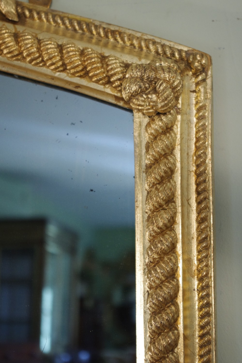 English Victorian Gilt Large 'Rope Twist'  Overmantle Mirror View XI