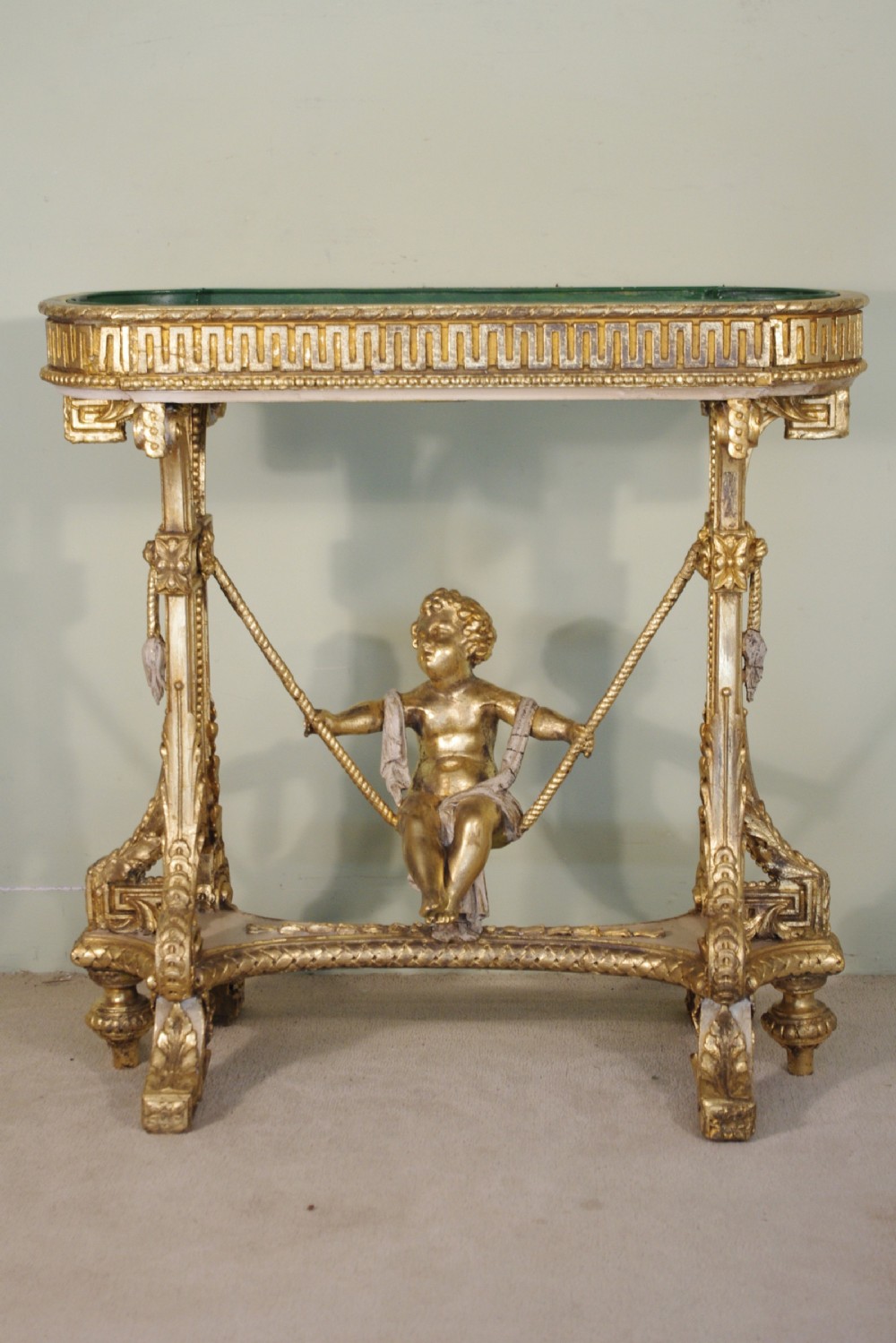 19th Century Painted and Parcel-Gilt Cherub/Putto Jardeniere/Planter