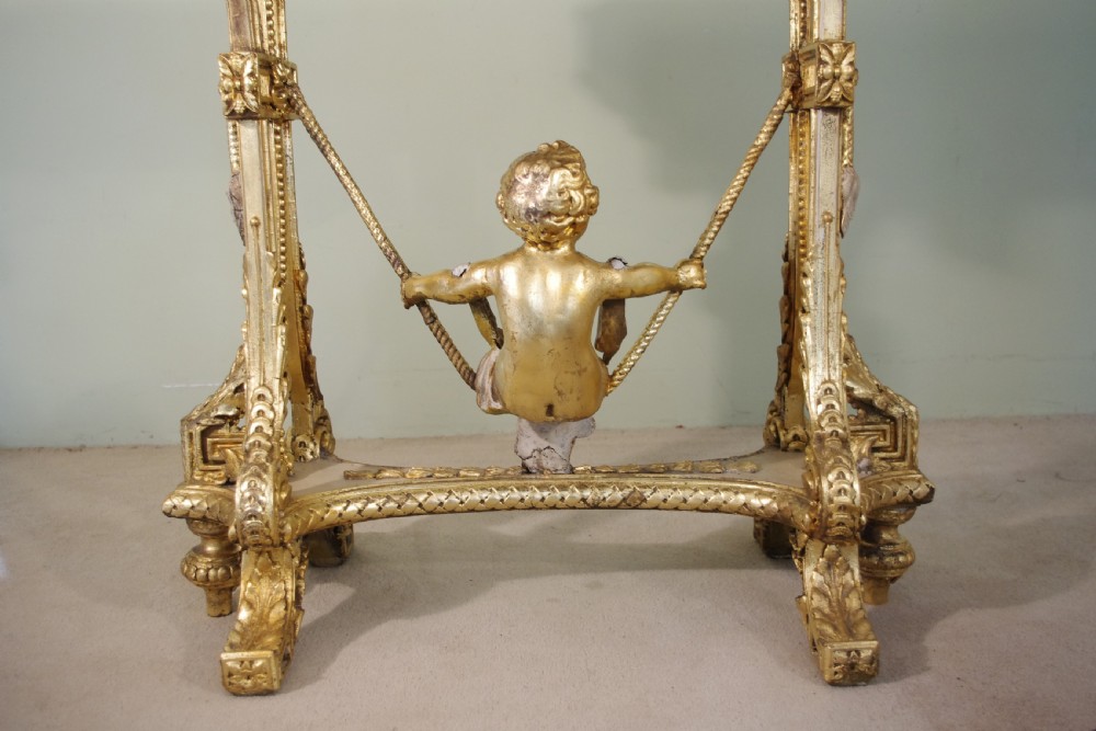 19th Century Painted and Parcel-Gilt Cherub/Putto Jardeniere/Planter View VI