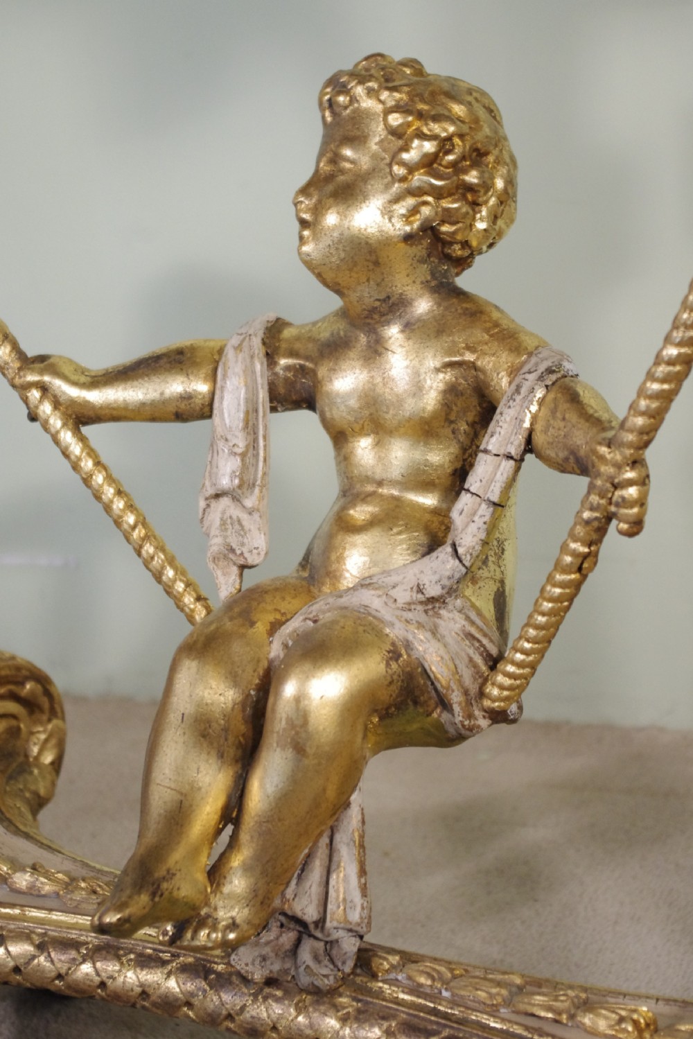 19th Century Painted and Parcel-Gilt Cherub/Putto Jardeniere/Planter View XI