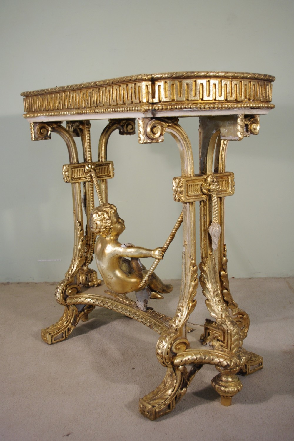 19th Century Painted and Parcel-Gilt Cherub/Putto Jardeniere/Planter View XIII