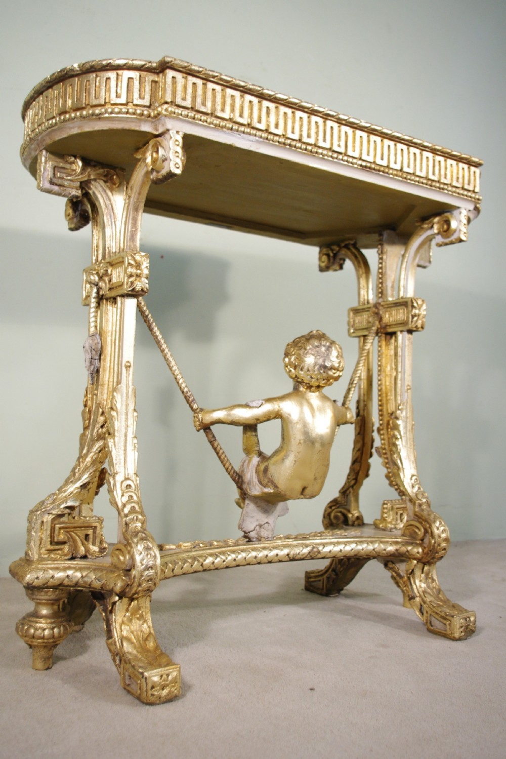 19th Century Painted and Parcel-Gilt Cherub/Putto Jardeniere/Planter View XIV
