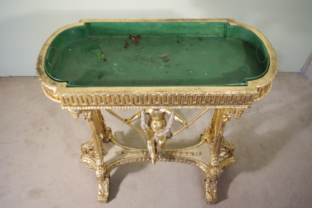 19th Century Painted and Parcel-Gilt Cherub/Putto Jardeniere/Planter View XV