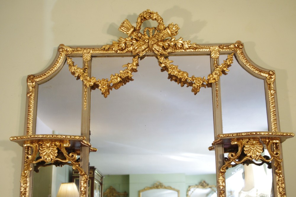 Large Victorian Painted and Parcel-Gilt Overmantle Mirror View II