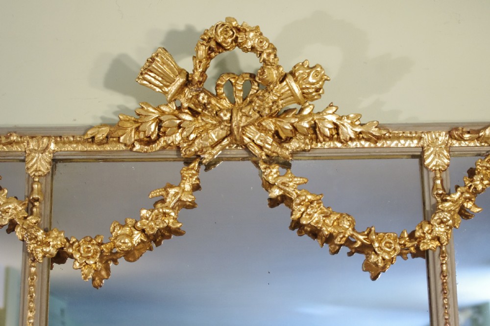 Large Victorian Painted and Parcel-Gilt Overmantle Mirror View IV