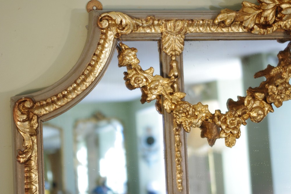 Large Victorian Painted and Parcel-Gilt Overmantle Mirror View V