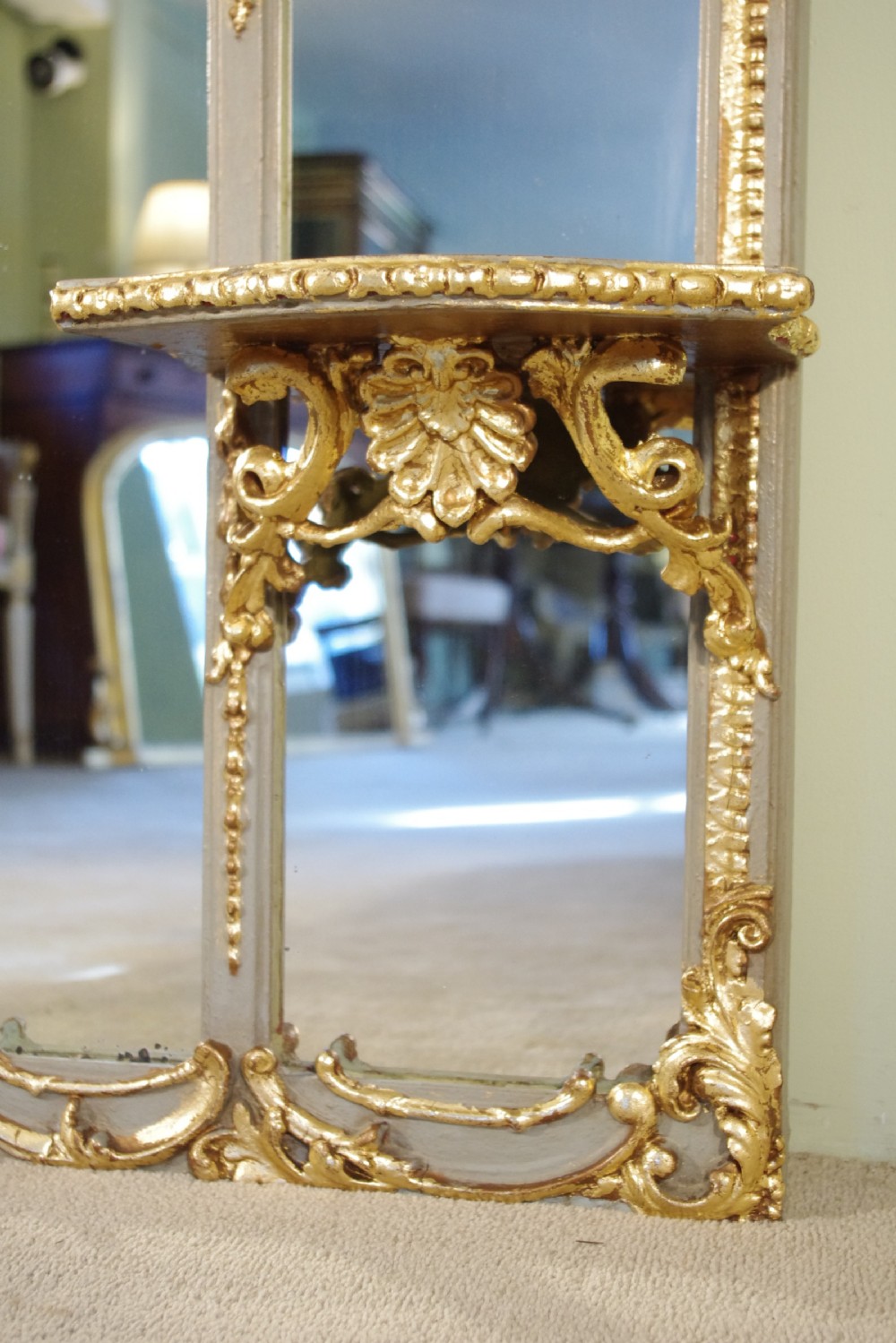 Large Victorian Painted and Parcel-Gilt Overmantle Mirror View VIII