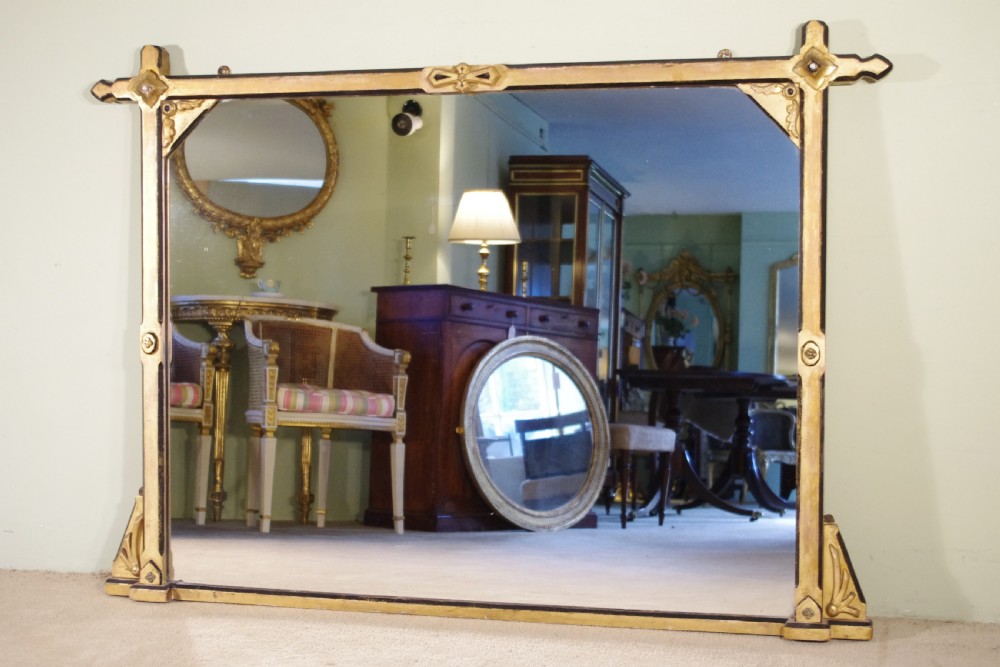 Gilt Arts and Crafts Large Overmantle Mirror View VII